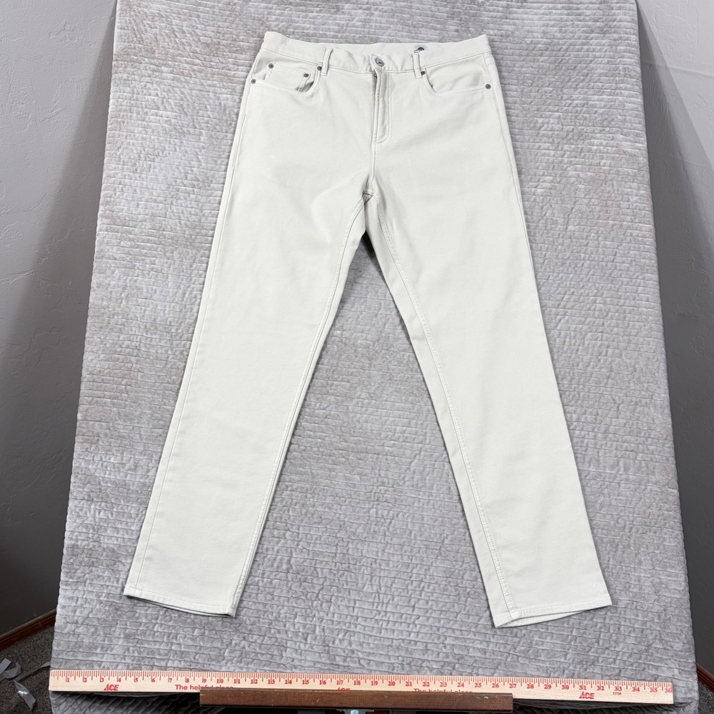 Faherty Brand Mens 5-Pocket Straight Leg Pants Stone Beige 33x30 MBF2437-STN